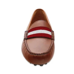 Alabama Surcingle Driving Shoes (Garnet-White) (Chestnut Leather-Logo)