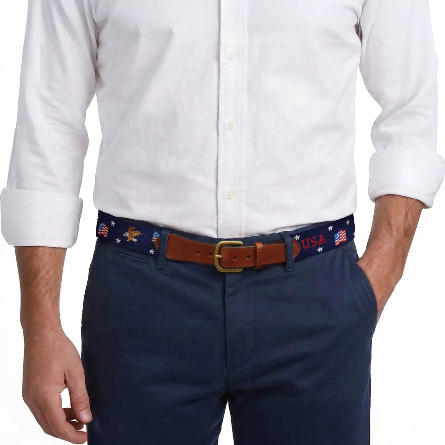 Americana Pattern Belt (Dark Navy)