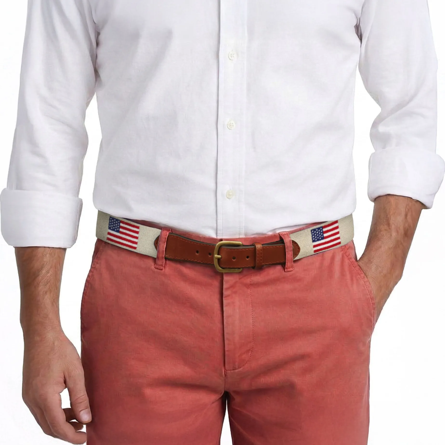 American Flag Belt (Light Khaki)