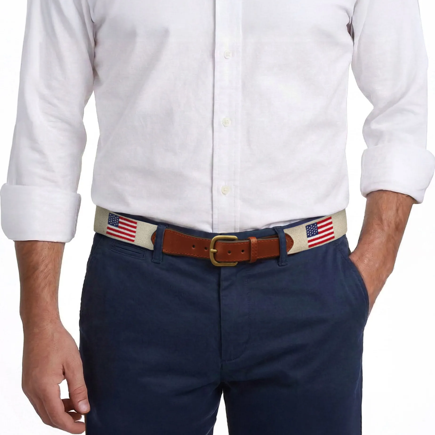 American Flag Belt (Light Khaki)