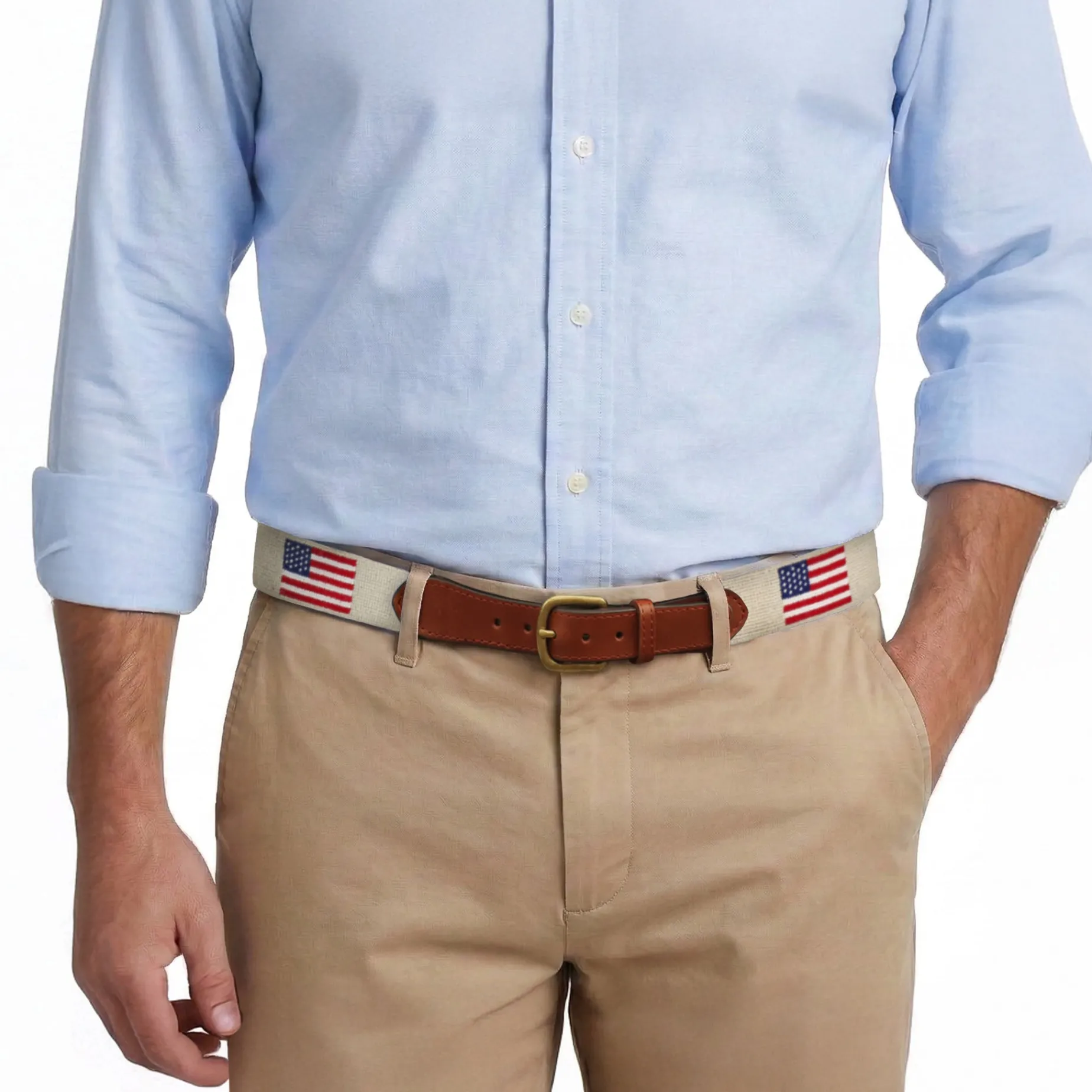 American Flag Belt (Light Khaki)