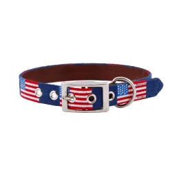 American Flag Dog Collar (Classic Navy)