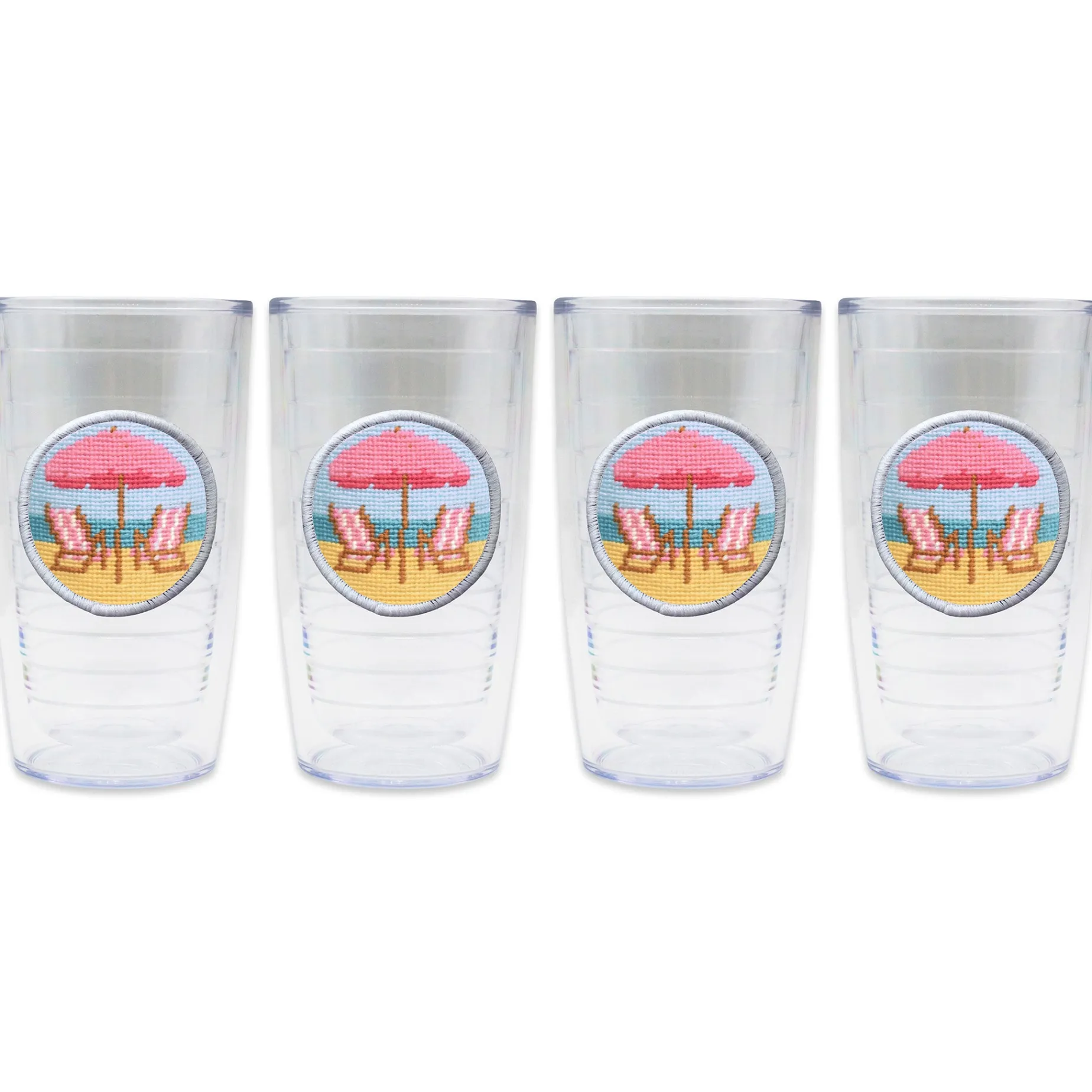 Beach Chairs Scene Tumbler (Pink Chairs)