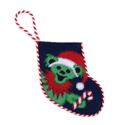 Big Santa Dancing Bear Stocking Ornament (Dark Navy)