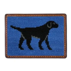 Black Lab Walking Card Wallet (Blueberry)