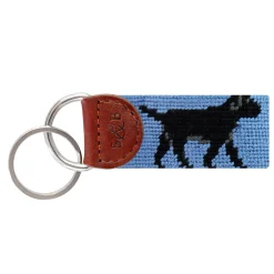 Black Lab Walking Key Fob (Stream Blue)
