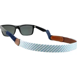 Blue Seersucker Sunglass Strap
