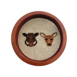 Boar Doe Wine Bottle Coaster (Light Khaki)