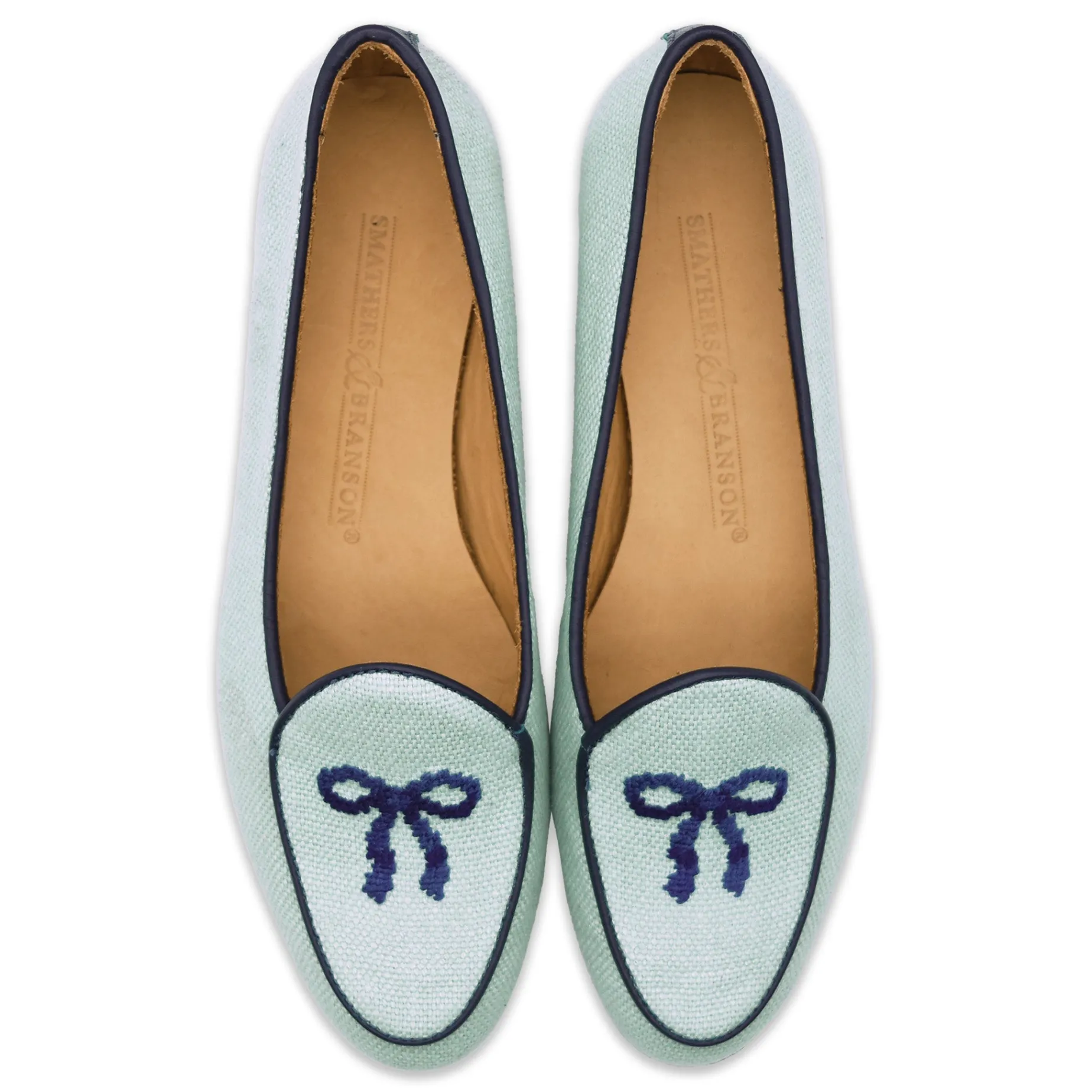 Bow Women's Linen Belgian Loafers (Mist Linen)