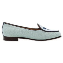 Bow Women's Linen Belgian Loafers (Mist Linen)