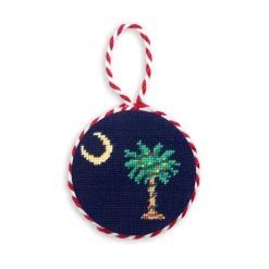 Christmas SC Palmetto Ornament (Dark Navy)