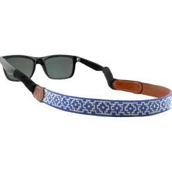 Claiborne Sunglass Strap (Blueberry-Light Khaki)
