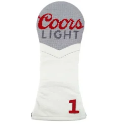 Coors Light Driver Headcover (Light Grey) (White Leather)