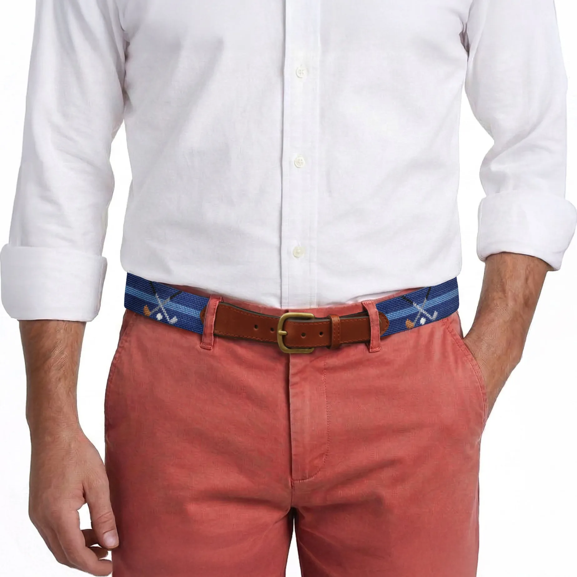 Crossed Clubs Belt (Classic Navy)