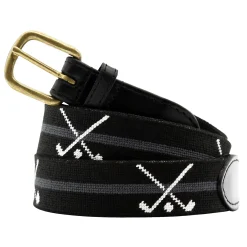 Crossed Clubs Silhouette Belt (Black) (Black Leather)