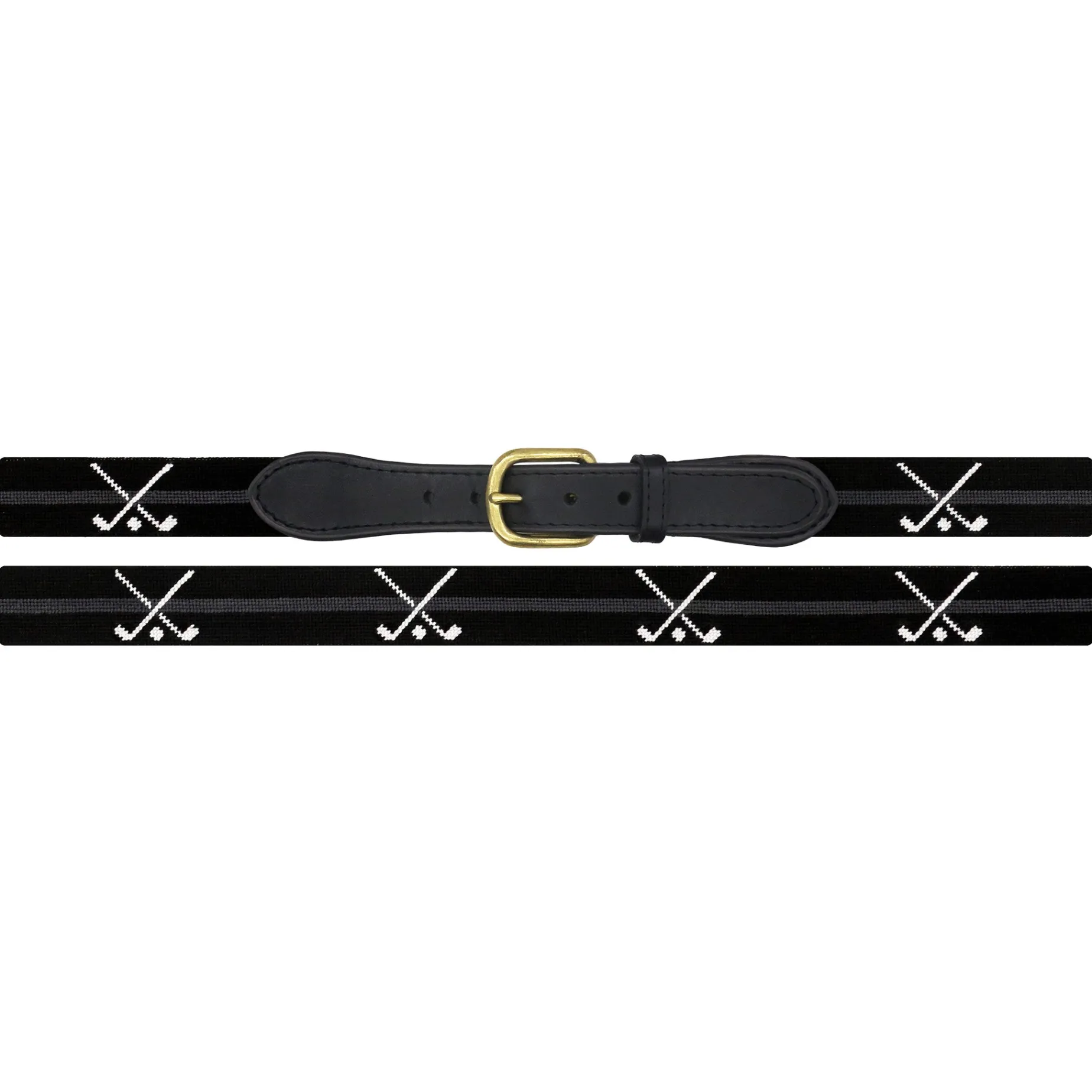 Crossed Clubs Silhouette Belt (Black) (Black Leather)