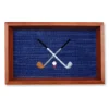 Crossed Clubs Valet Tray (Classic Navy) (Chestnut Wood)
