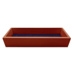 Crossed Clubs Valet Tray (Classic Navy) (Chestnut Wood)