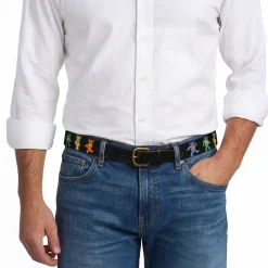 Dancing Bears Belt (Black) (Black Leather)
