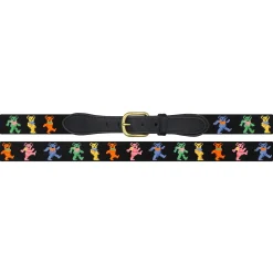 Dancing Bears Belt (Black) (Black Leather)