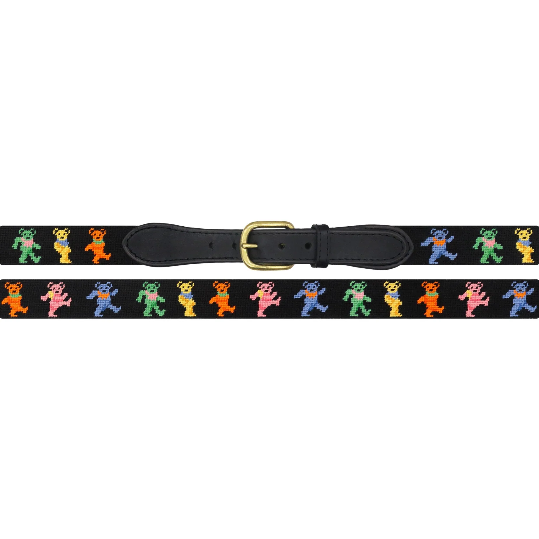 Dancing Bears Belt (Black) (Black Leather)