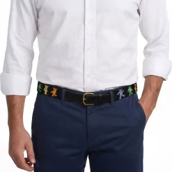 Dancing Bears Belt (Black) (Black Leather)