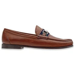 Dancing Bears Downing Bit Loafers (Dark Navy) (Chestnut Leather)