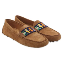 Dancing Bears Driving Shoes (Dark Navy) (Cognac Suede)