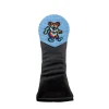 Dancing Bear Tie Dye Hybrid Headcover (Light Blue) (Black Leather)