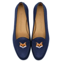 Fox Head Women's Linen Belgian Loafers (Navy Linen)