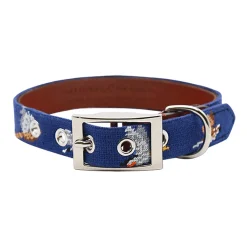 Game Birds Dog Collar (Classic Navy)