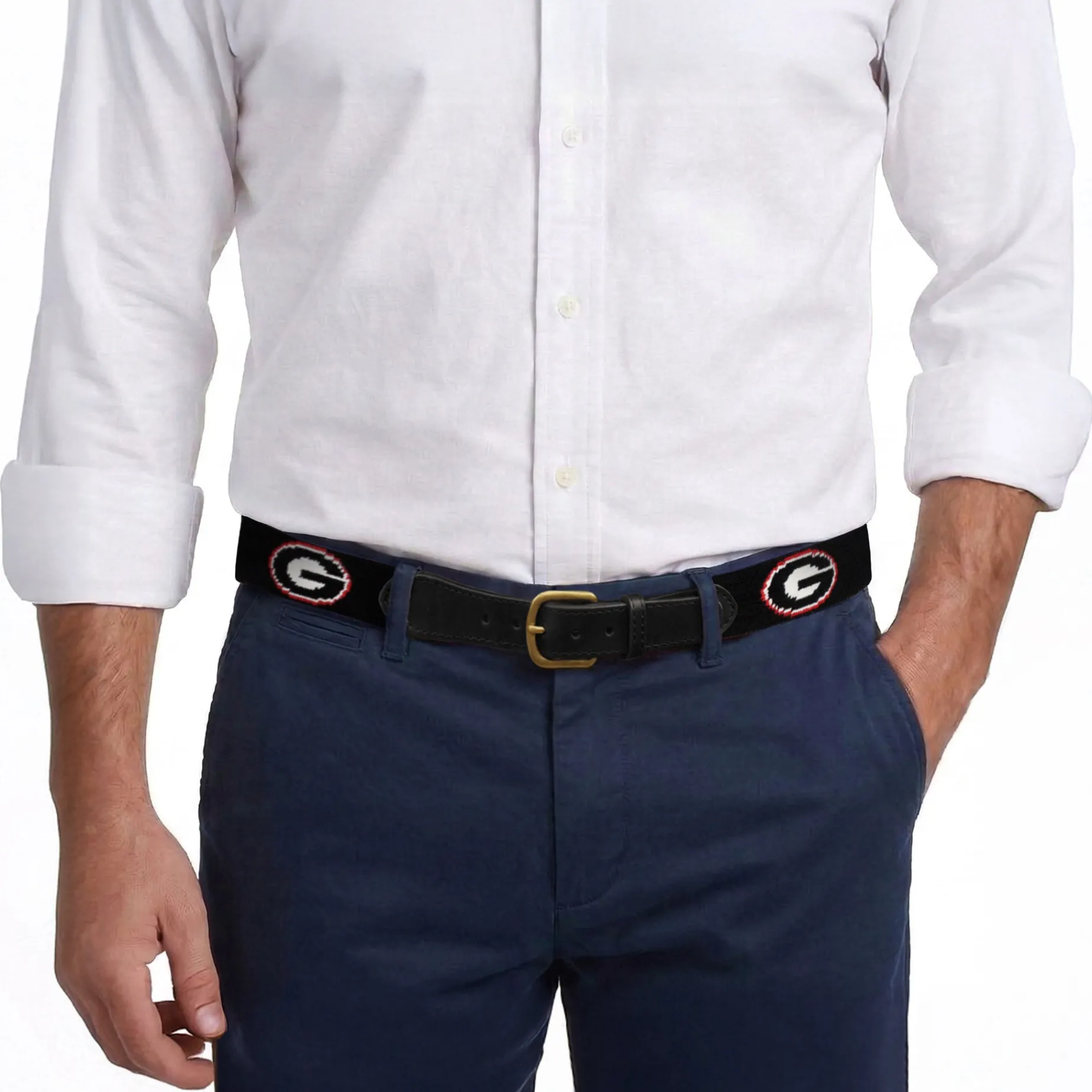 Georgia G Belt (Black) (Black Leather)