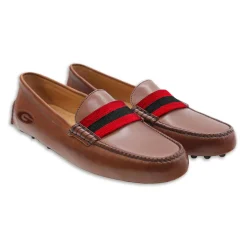 Georgia Surcingle Driving Shoes (Red-Black) (Chestnut Leather-Logo)