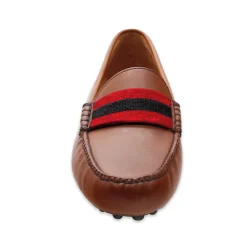 Georgia Surcingle Driving Shoes (Red-Black) (Chestnut Leather-Logo)