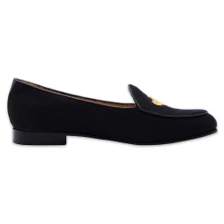 Golden Bee Women's Linen Belgian Loafers (Black Linen)