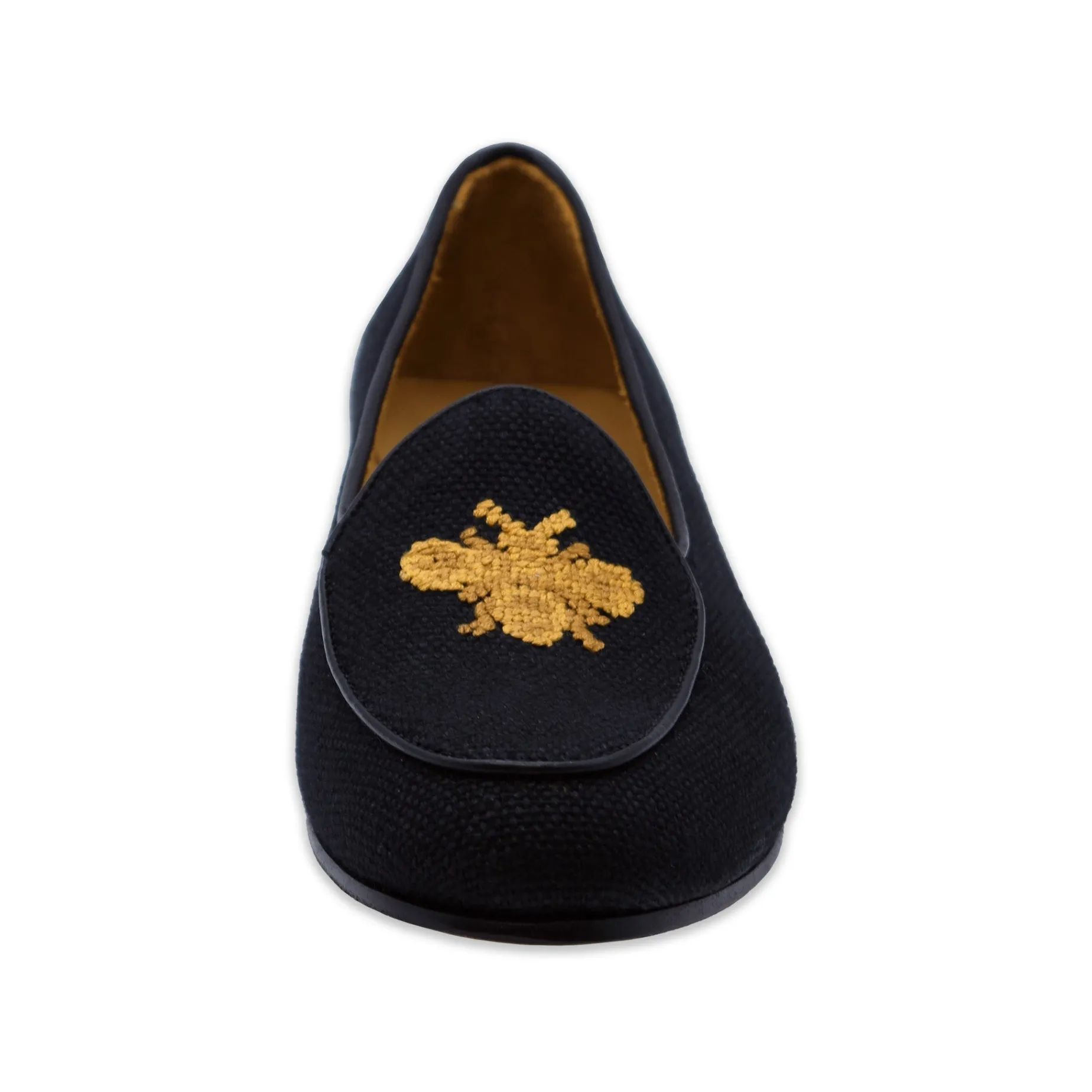 Golden Bee Women's Linen Belgian Loafers (Black Linen)