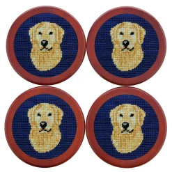 Golden Retriever Head Coasters (Classic Navy)