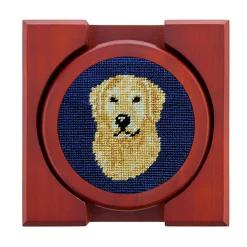 Golden Retriever Head Coasters (Classic Navy)