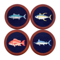 Gulf Coast Fish Coasters (Dark Navy)