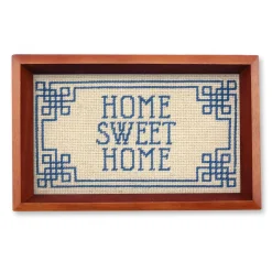 Home Sweet Home Valet Tray (Light Khaki) (Chestnut Wood)