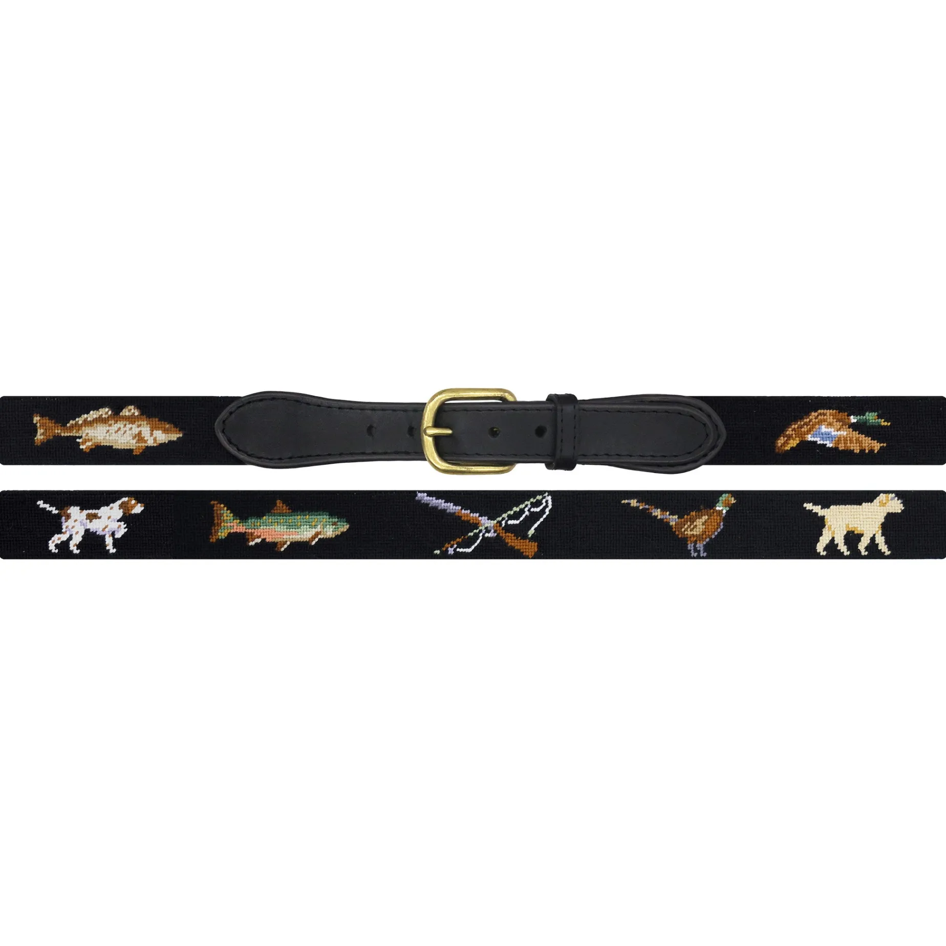 Hunting and Fishing Belt (Black) (Black Leather)