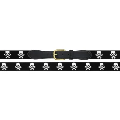 Jolly Roger Belt (Black) (Black Leather)