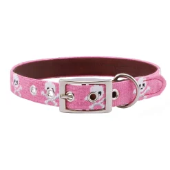 Jolly Roger Dog Collar (Pink)