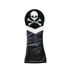 Jolly Roger Hybrid Headcover (Black) (Black Leather - White Leather Stripe)
