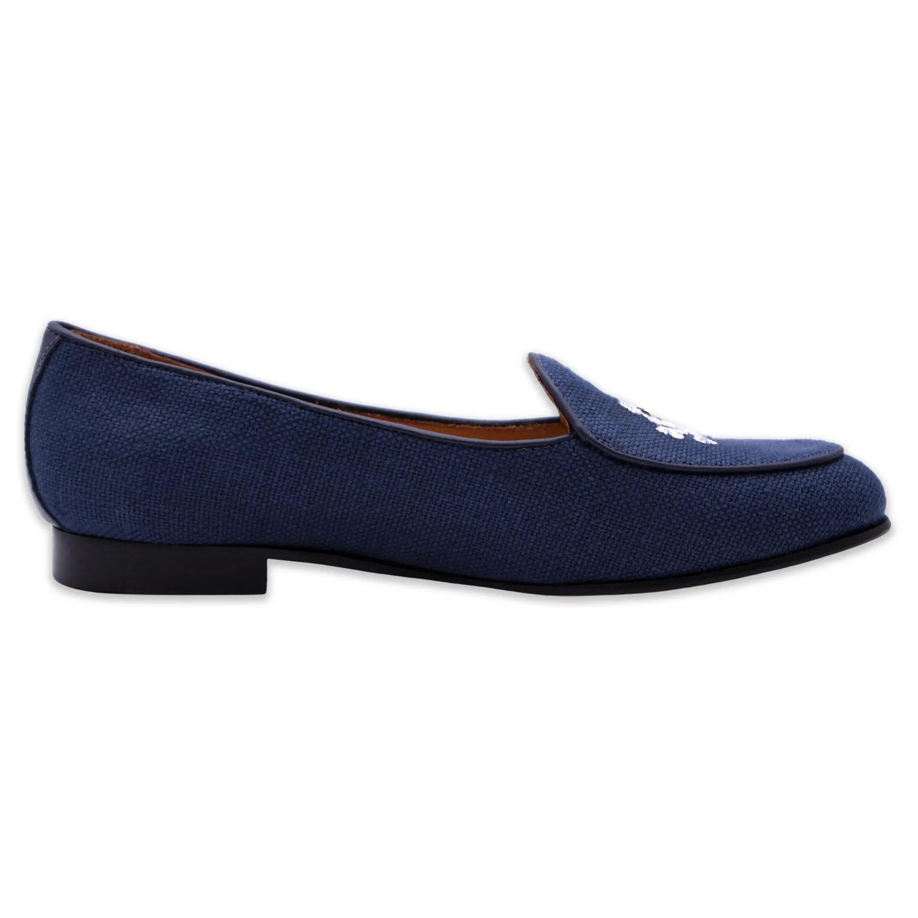 Jolly Roger Women's Linen Belgian Loafers (Navy Linen)