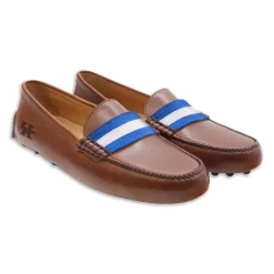 Kentucky Surcingle Driving Shoes (Blue-White) (Chestnut Leather-Logo)