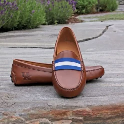 Kentucky Surcingle Driving Shoes (Blue-White) (Chestnut Leather-Logo)
