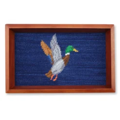 Mallard Valet Tray (Classic Navy) (Chestnut Wood)