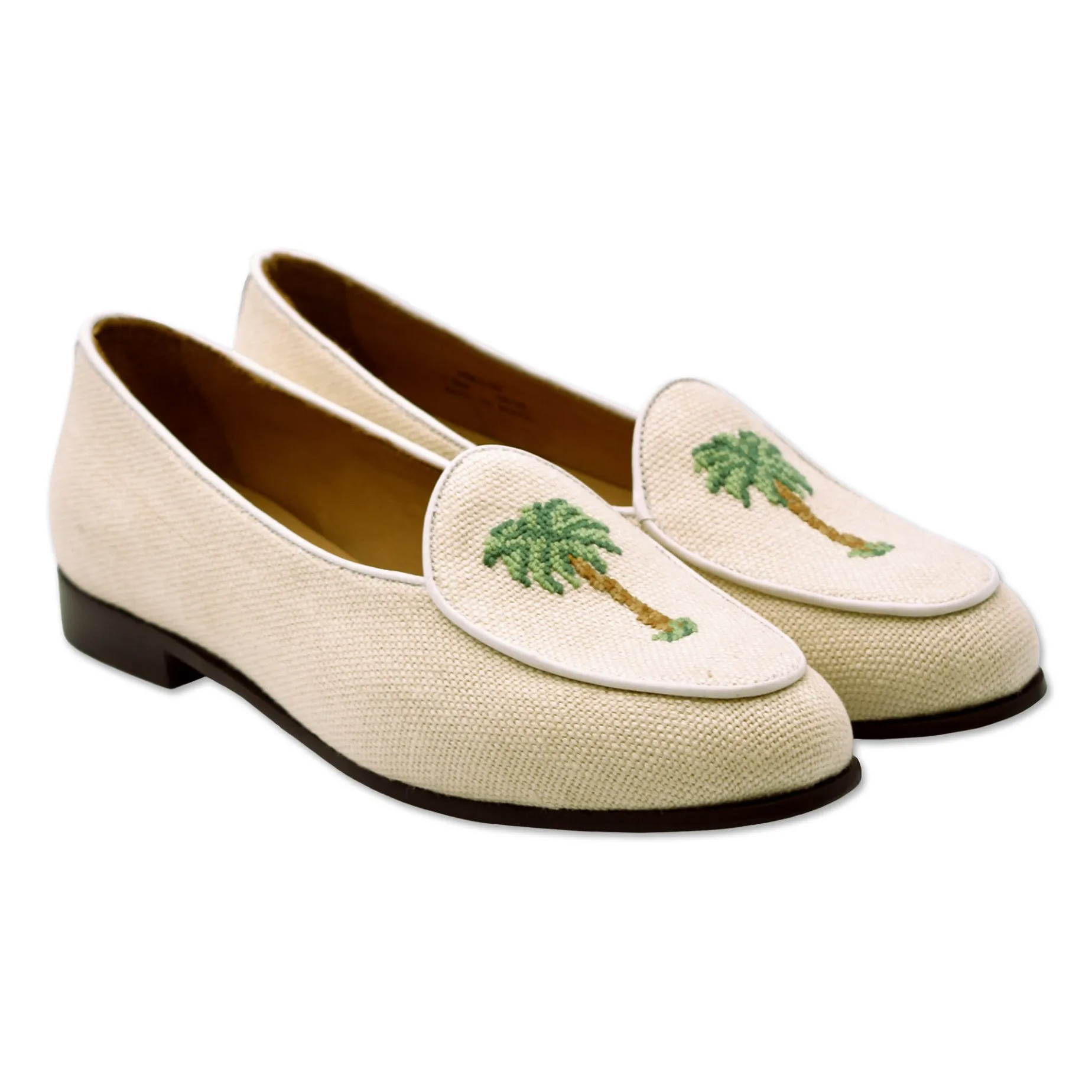 Palm Tree Women's Linen Belgian Loafers (Natural Linen)