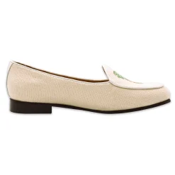 Palm Tree Women's Linen Belgian Loafers (Natural Linen)